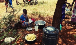 Women preparing food for the ceremony